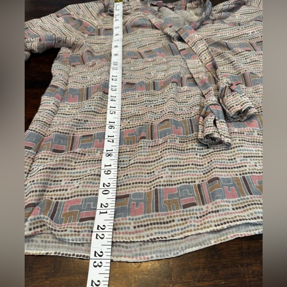 Calypso St Barth Boho Spotted Print Tie Neck Long Sleeve Peasant Blouse Sz S - Picture 6 of 11
